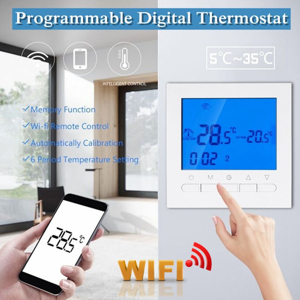 Home Programmable Wifi Wireless Heated Digital Thermostat LCD Screen App