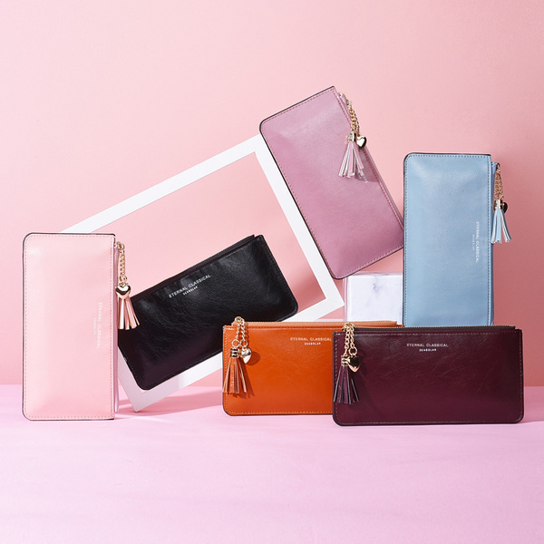Women's Cute Clutch Leather Wallets Long Card Holders Purse Stylish Handbag Gift 