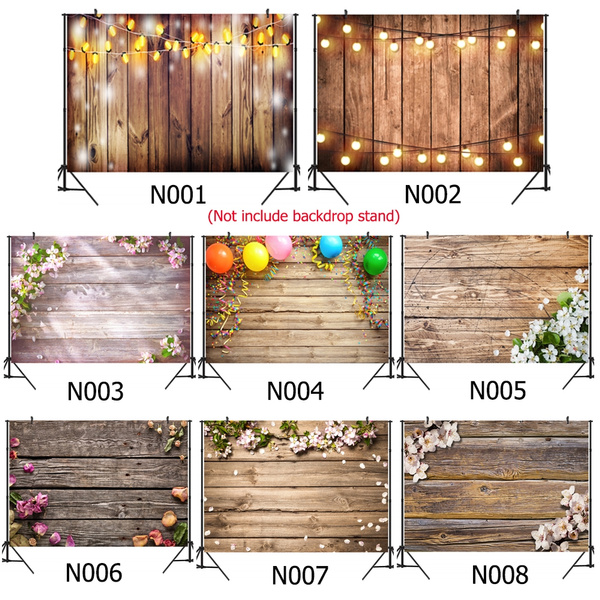 WOLADA 7X5FT Brown Wood Backdrop for Photography Wooden Wall Board Background Baby Shower Birthday Party Decoration Banner Backdrops Photo Booth Prop 11870 