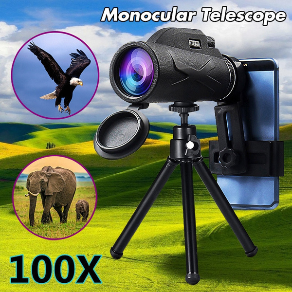 Camp Wildlife Scenery Monocular Telescope 80X100 HD Night Vision Monocular Eyepiece Telescope Waterproof with Phone Tripod /& Mount Adapter /& BAK4 Prism FMC for Target Shooting Hiking Concert