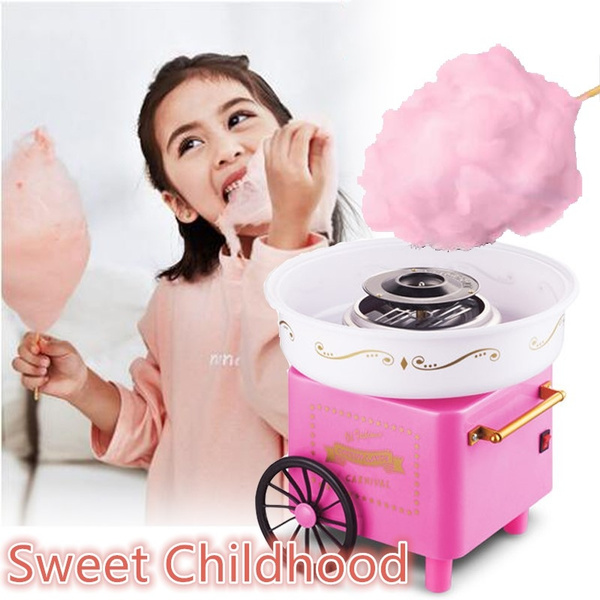 YXDS Electric DIY Sweet Cotton Candy Maker Portable Cotton Sugar Floss Machine Girl Boy Gift Childrens Day Marshmallow Machine 