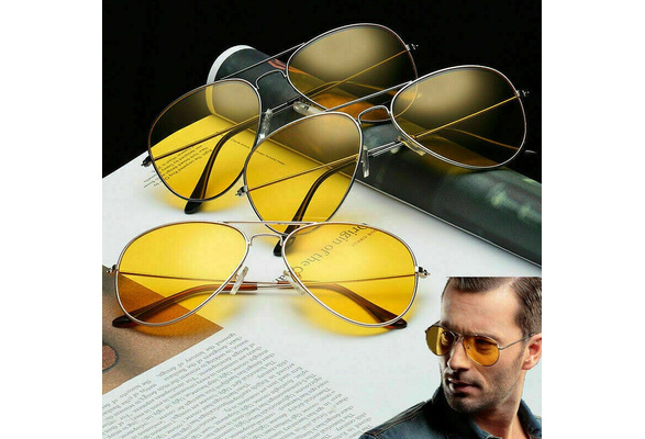 Mens yellow aviator sunglasses best sale