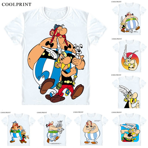 Asterix and Obelix T Shirt Asterix Graphic Awesome Streetwear Anime Custom Casual Cosplay T Shirt Print Short Sleeve TShirt