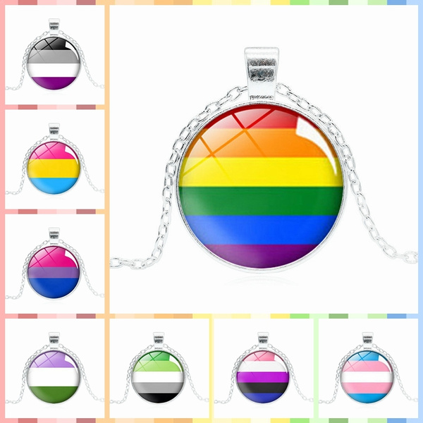1 New Accessories Gay Pride Rainbow Time Gemstone Fashion Sweater Chain Accessories |