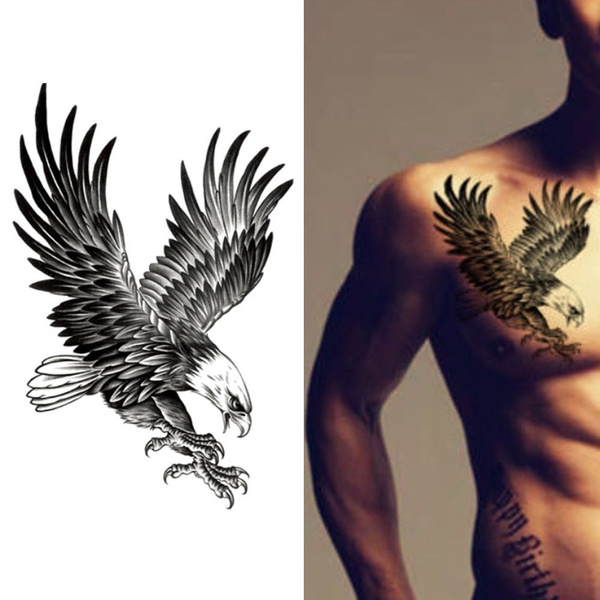 Cool tattoo design Temporary tattoos waterproof male traditional black eagle  flower arm tattoo eagle wings Eagle Fake Tattoo tattoo supplies | Wish