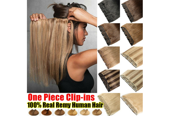 ONE Piece 5 Clip In Human Hair Extensions Women Fashion Hair