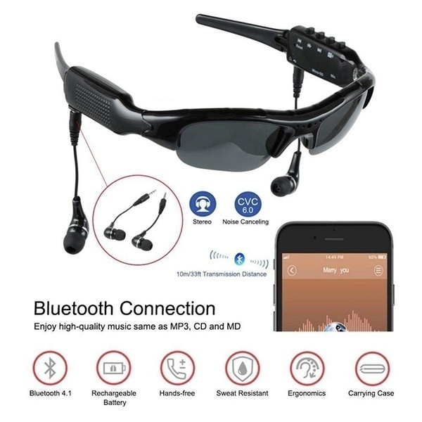 Bluetooth Sunglasses Sport Camera Glasses HD 1080P Mini DV Video Recorder  Polarized Glasses Bluetooth Headphones MP3 Player for Driving Cycling  Skiing Parachut | Wish