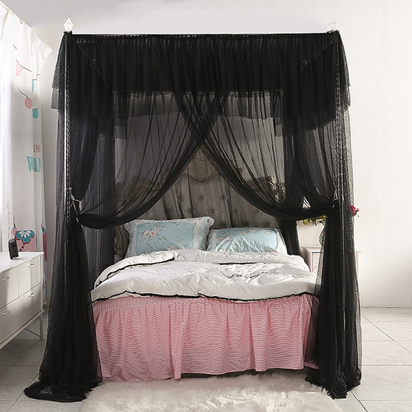 Black Four Corner Post Bed Canopy, Black Four Poster Bed King Size