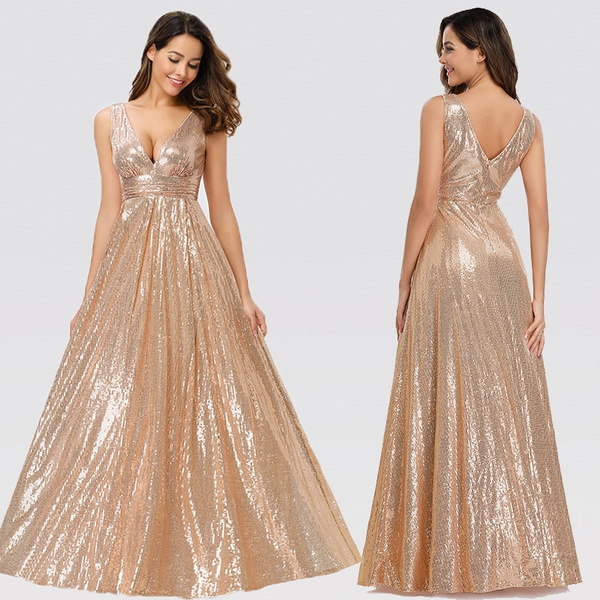 rose gold elegant gown