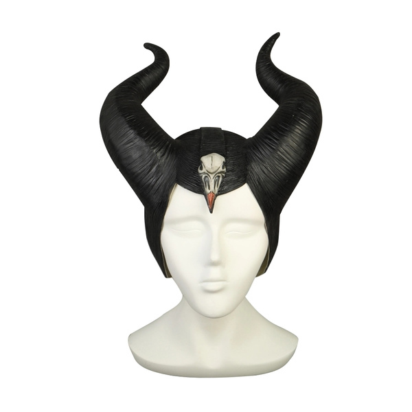 New 2019 Maleficent 2 Hat Deluxe Horns Evil Black Queen Headpiece Latex Cosplay  Angelina Jolie Halloween Party Props