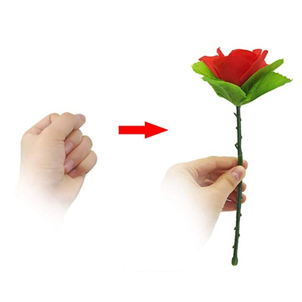 3x Folding Red Rose Magic Tricks Props Toys Romantic Surprise To Your Lover YRH5 