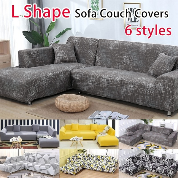 New Comfortable Slipcover Sofa L Shape Covers Sectional Cover 2 Pcs Stretch Slipcovers For Cushion Protectors Wish L Shape Cushion Protectors Sofa Cover, U Shaped Sectional Sofa Slipcovers