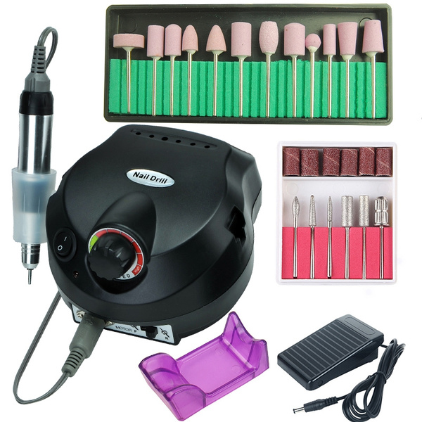 Rpm Electric Nail Drill Machine Set Mill Cutter 12 Quartz Bits For Manicure Eu Us Uk Au Wish