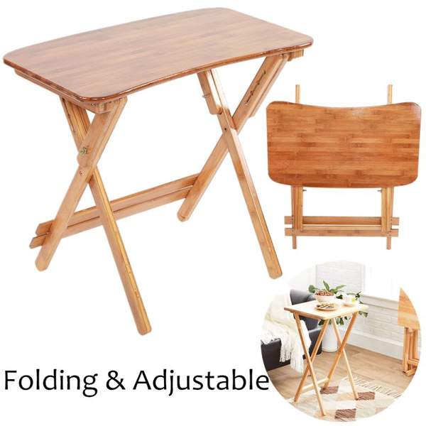 wooden tv tray set with stand