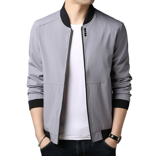 Dorical Men Solid Bomber Jacket Slim Fit Business Casual M-4XL Zipper Outwear Coat Xmas Outfit