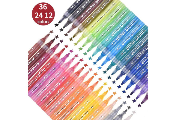 Smart Color Art Acrylic Paint Markers, 36 Colors Medium Point Acrylic Paint  Pens Set, Permanent Water Based, Great for Rock, Wood, Fabric, Glass