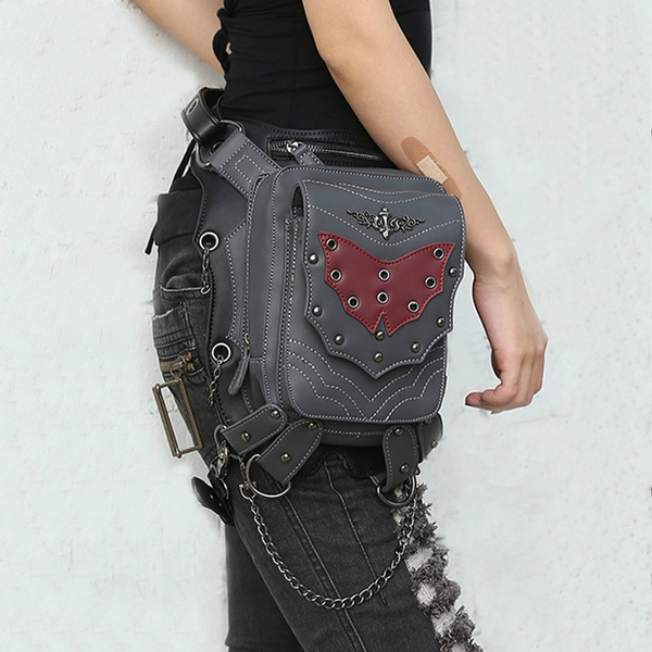 Riveted chain waist deals bag