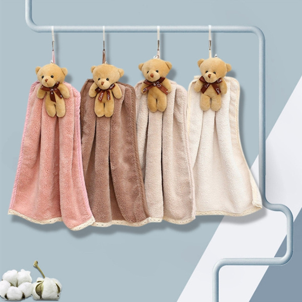 Super Soft and Cute Teddy Bear Hand Towels, 2 PACK