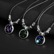 zodiacsignnecklace, starsign, zodiaccharm, constellationsleathernecklace