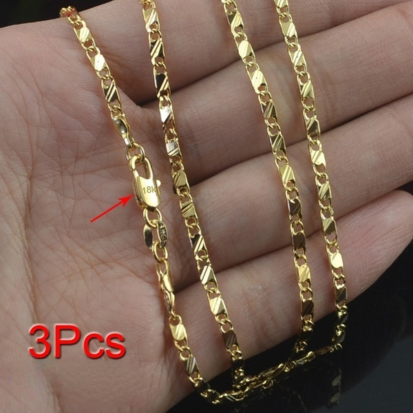 3pcs Men Women Fashion 18K Gold Plating 