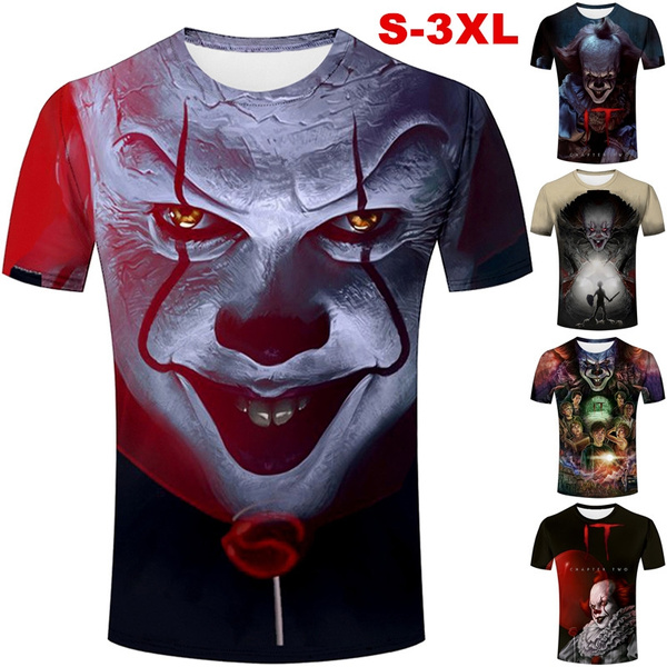 IT Print King Funny T-Shirt Stephen Pennywise Wish New | Clown 3D