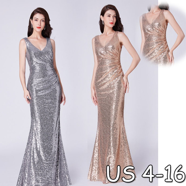 2019 Women New Sexy Sleeveless Slim Body with Deep V Sequined