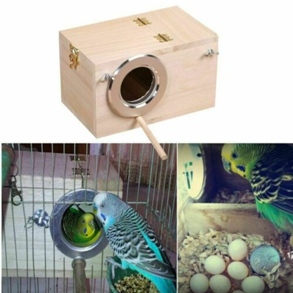 Wooden Cage House Breeding Box Nest For Bird Parrot Parakeet Cockatiels Supplies 