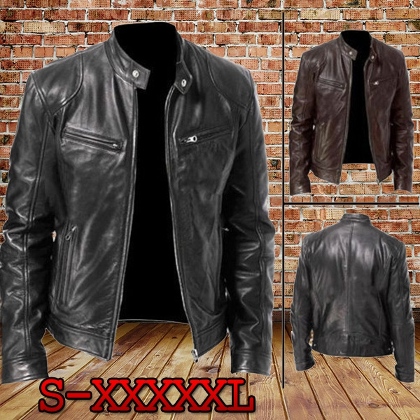 Abrigos Para Hombre Cool Jacket Cuero Manga Larga Otoño Abrigos Para Hombre Cool Jacket Cuero Manga Larga Otoño
