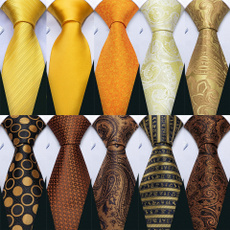 Wedding Tie, handerchief, gold, Cuff Links