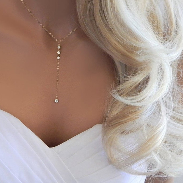 diamond y necklace