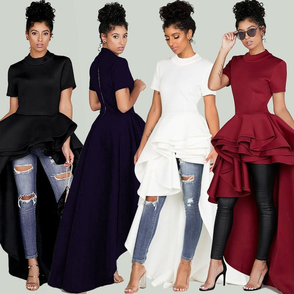 high low peplum dress plus size