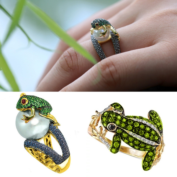 Lovely Cartoon Frog Green Gift Ring Jewelry Box Packing - Temu