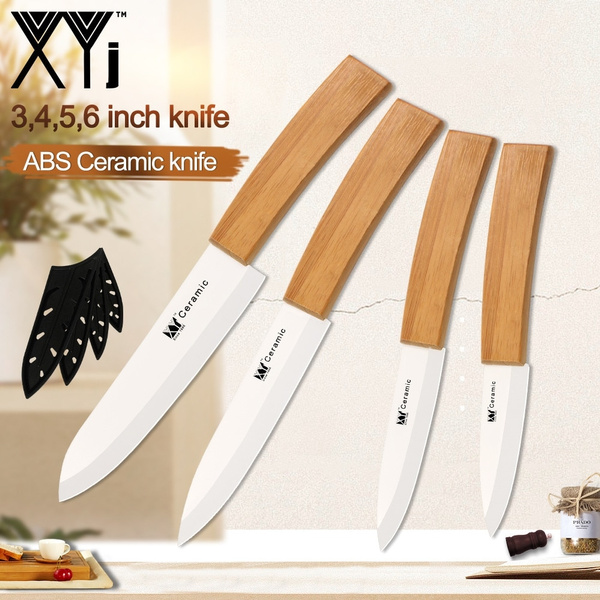 XYj Brand Best Ceramic Knives Bamboo Handle White Blade Cooking