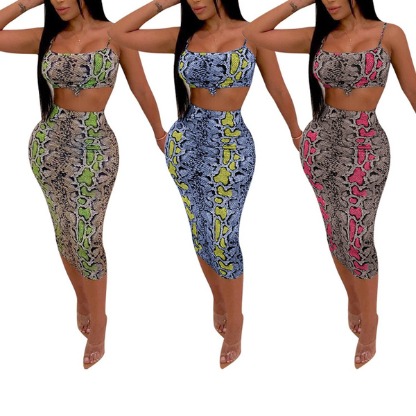 snakeskin two piece dress