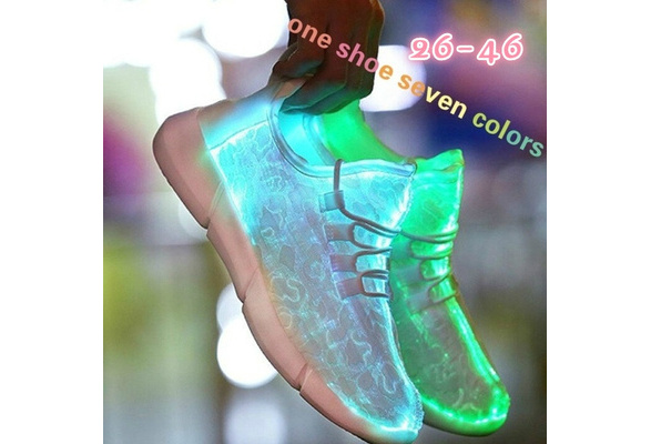 UncleJerry Luminous Sneakers New Fiber Optic Shoes for Women Men Boys Girls  USB Rechargeable Shoes for Christmas gift