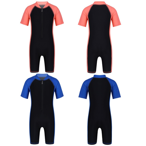 Unisex Boys Girls Kids One Piece Wetsuit Children Swimsuit Shorty Upf 50 Diving Rash Guard Swimwear Wish