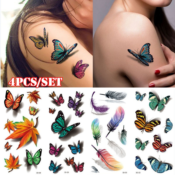 10+ Butterfly Temporary Tattoo Stickers Gif