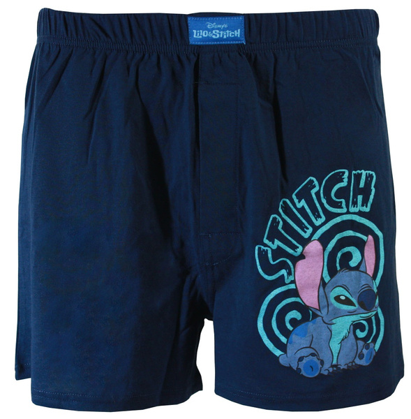 Disney Lilo & Stitch Beware I Bite Men's Boxer Shorts, Navy