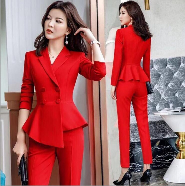 Red Pantsuit for Women, Red Formal Pants Suit Set for Women, Business Women  Suit, Red Blazer Trouser Suit for Women, Red 3-piece Suit Womens - Etsy |  Pantsuits for women, Suits for