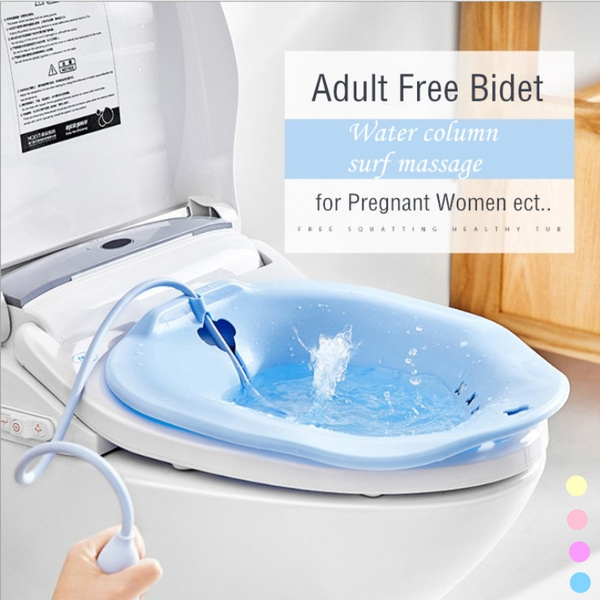 Sitz Bath with Flusher Over-The-Toilet Perineal Soaking Bath for ...