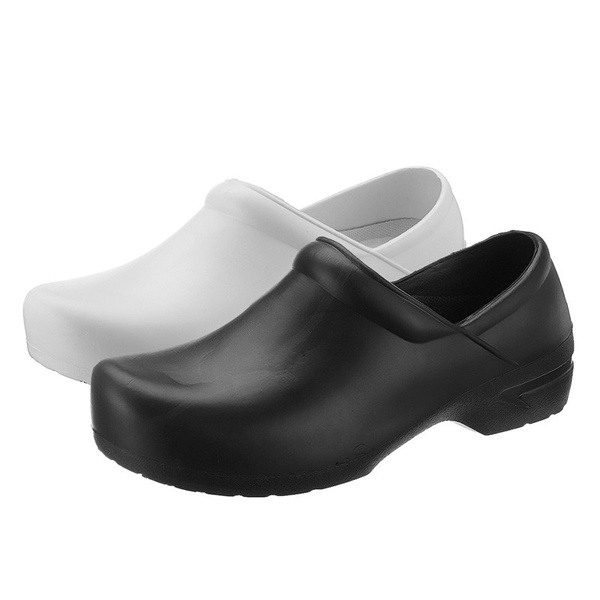 TRULAND Womens Leather Nurse Shoes All White/Black Comfortable Lightweight Air Cushion Slip Resistant Work Nursing Shoes 