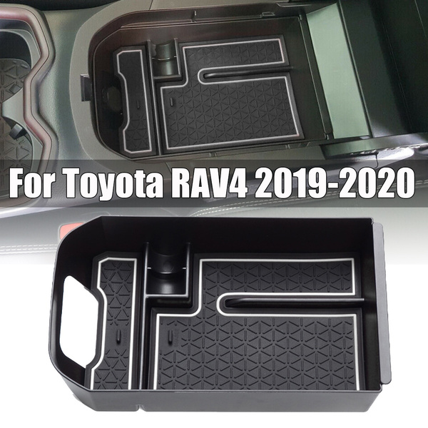 Car Center Console Armrest Storage Box Organizer For Toyota RAV4 2019-2020 Black