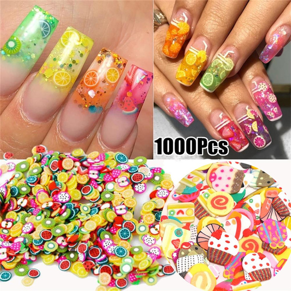 NAIL ANGEL 18bags Different Design Mix Bag Polymer Clay Slices Fruit Cake  Flower Etc Shapes Mix 10051