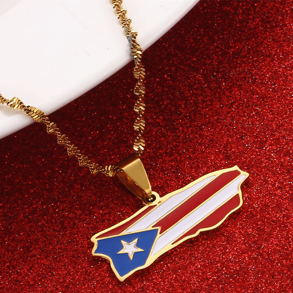 Puerto Rico Jewelry Stainless Steel | Puerto Rico Necklace | Pendant  Necklaces - Heart - Aliexpress