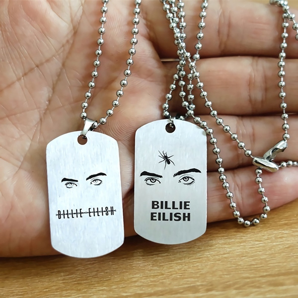 Billie Eilish Blohsh rustfrit stål vedhæng halskæde perler kæde charme halskæde til mænd Hip-Hop gaver | Wish