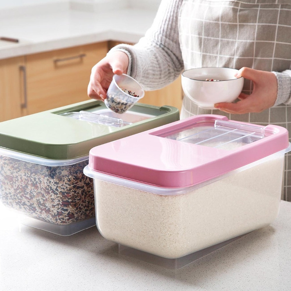 Moisture-proof Flip Cover Rice Storage Box Kitchens Wear Modern Styles Container 
