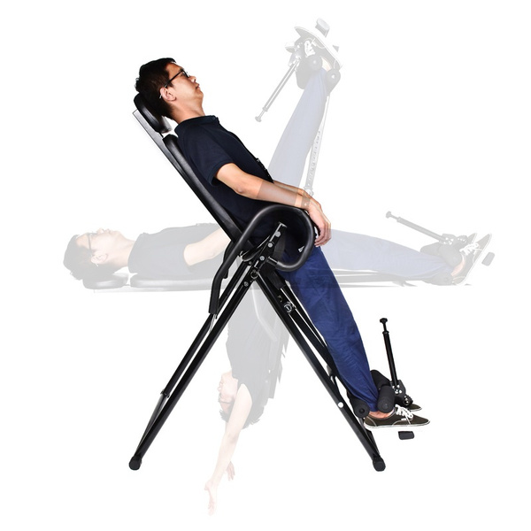 Heavy Duty Foldable Inversion Table with Comfortable Lumbar Pad Back ...