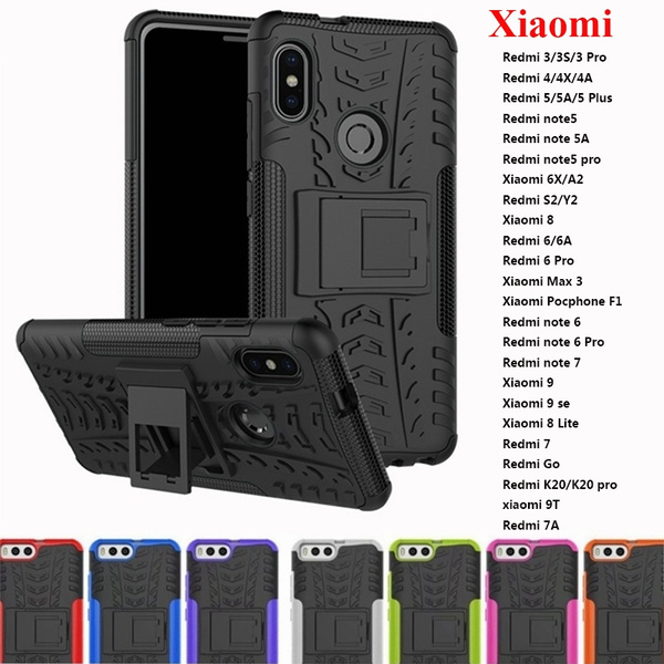 Hard Armor PC Silicone Case for Xiaomi Mi 9 9 Se 9T 8 Lite A2 5S 5s Plus 5X  6X Max 2 3 RedMi S2 Y2 7A 5 Plus Pocphone F1 Redmi