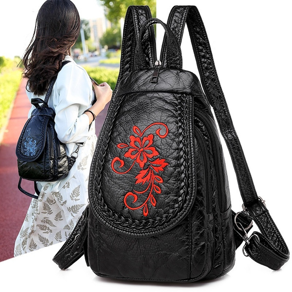 Women Leather Backpacks for Girls Soft Leather Bagpack Ladies