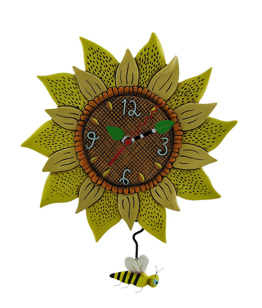 Allen designs bee sunny sunflower wall clock with bee pendulum wish